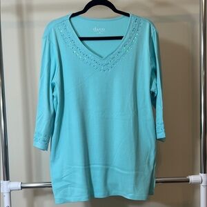 DS & Co Aqua Long Sleeve Top